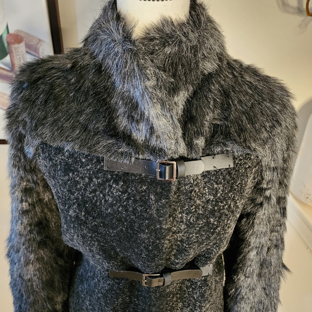 🔥Max Studio Faux Fur Wool Jacket - Picture 7 of 17